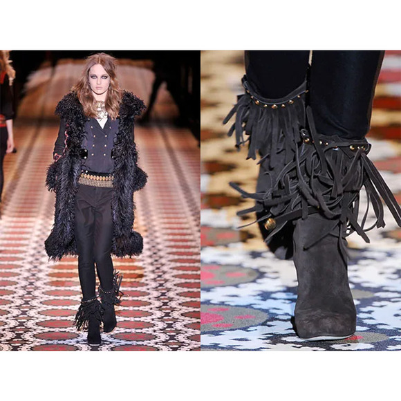 Gucci Brown Hysteria Baboushka Suede Fringe Boots (IT39, US9) F/W2008 pre-owned - Picture 11 of 12